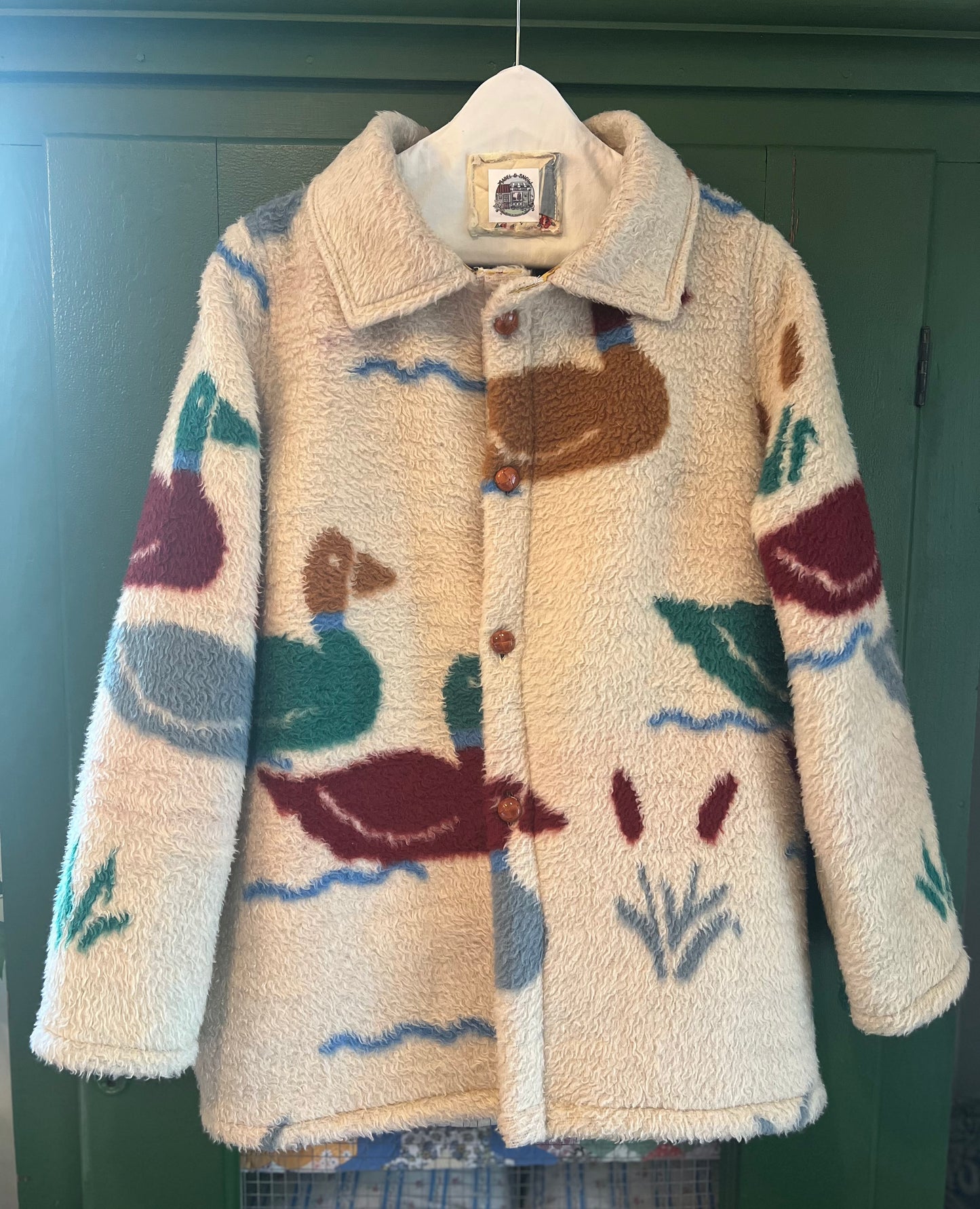 Duck Blanket Coat with Removable Fur Collar