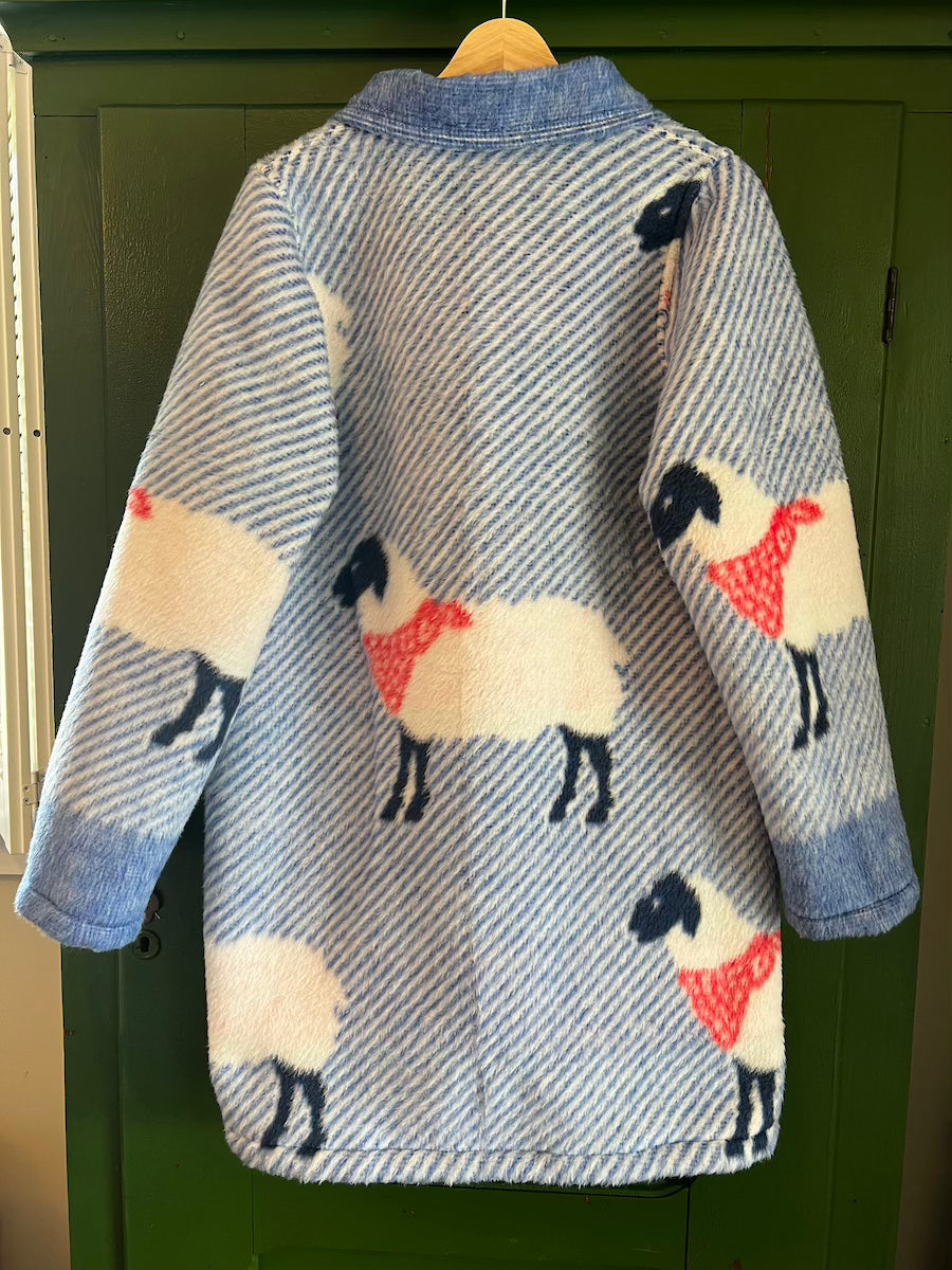 Sheep Blanket Coat With Removable Collar