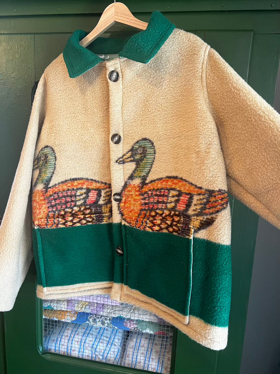 Duck Blanket Coat with Removable Fur Collar