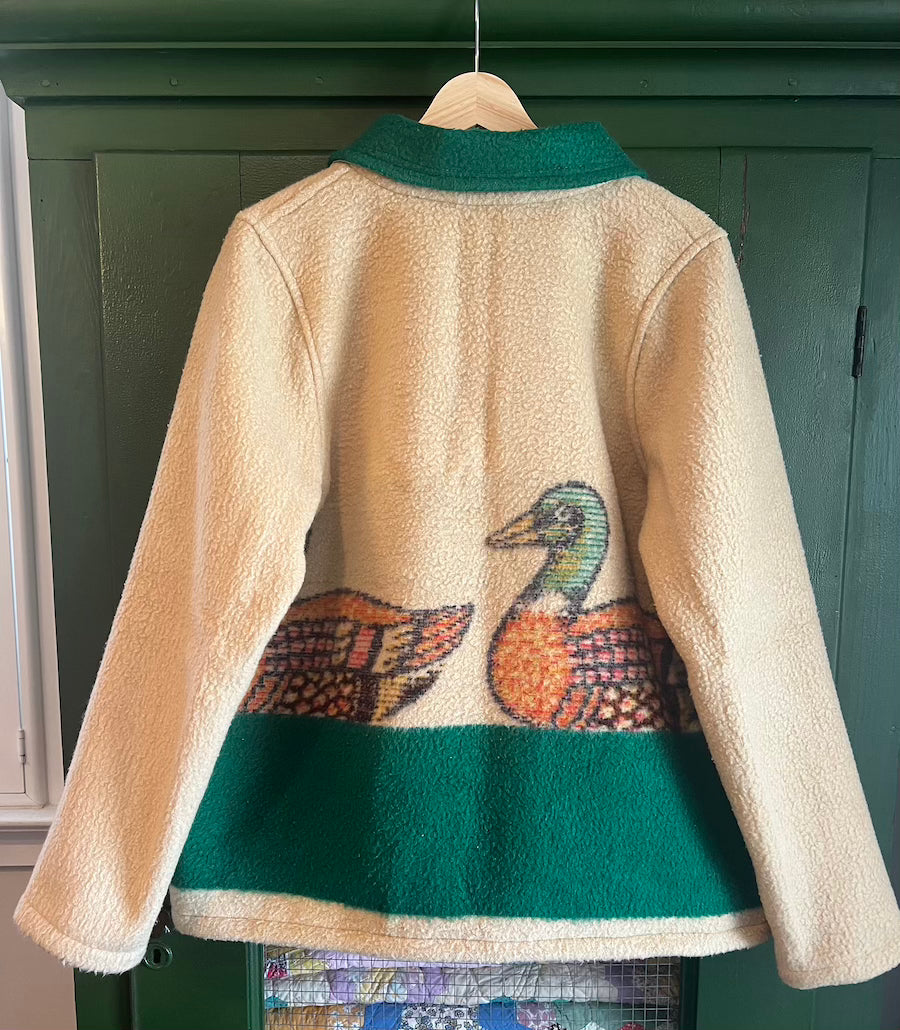 Duck Blanket Coat with Removable Fur Collar