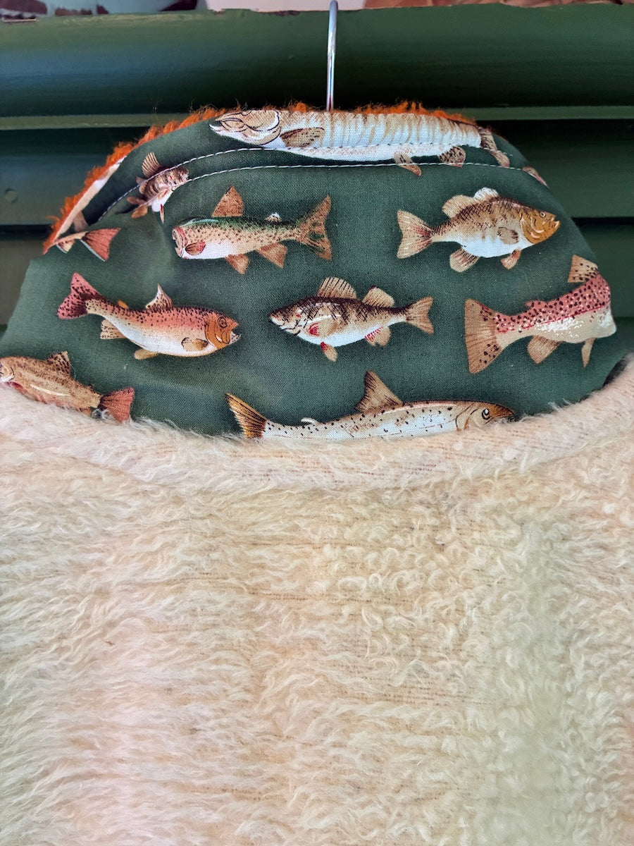 Flying Geese Blanket Coat with Removable Fur Collar