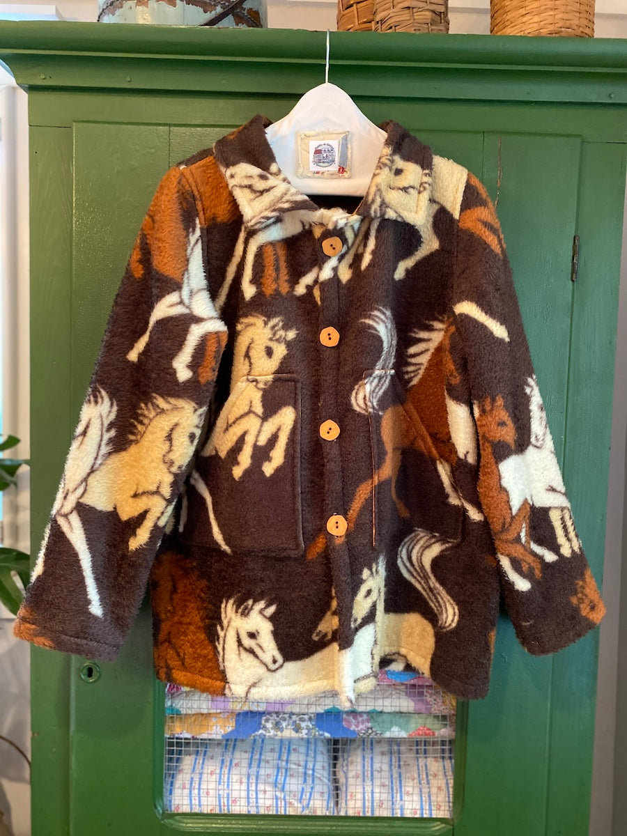 "Happy Trails" Horse Blanket Coat With Removable Collar