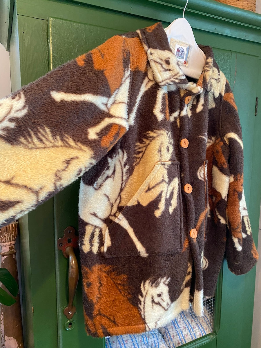 "Happy Trails" Horse Blanket Coat With Removable Collar