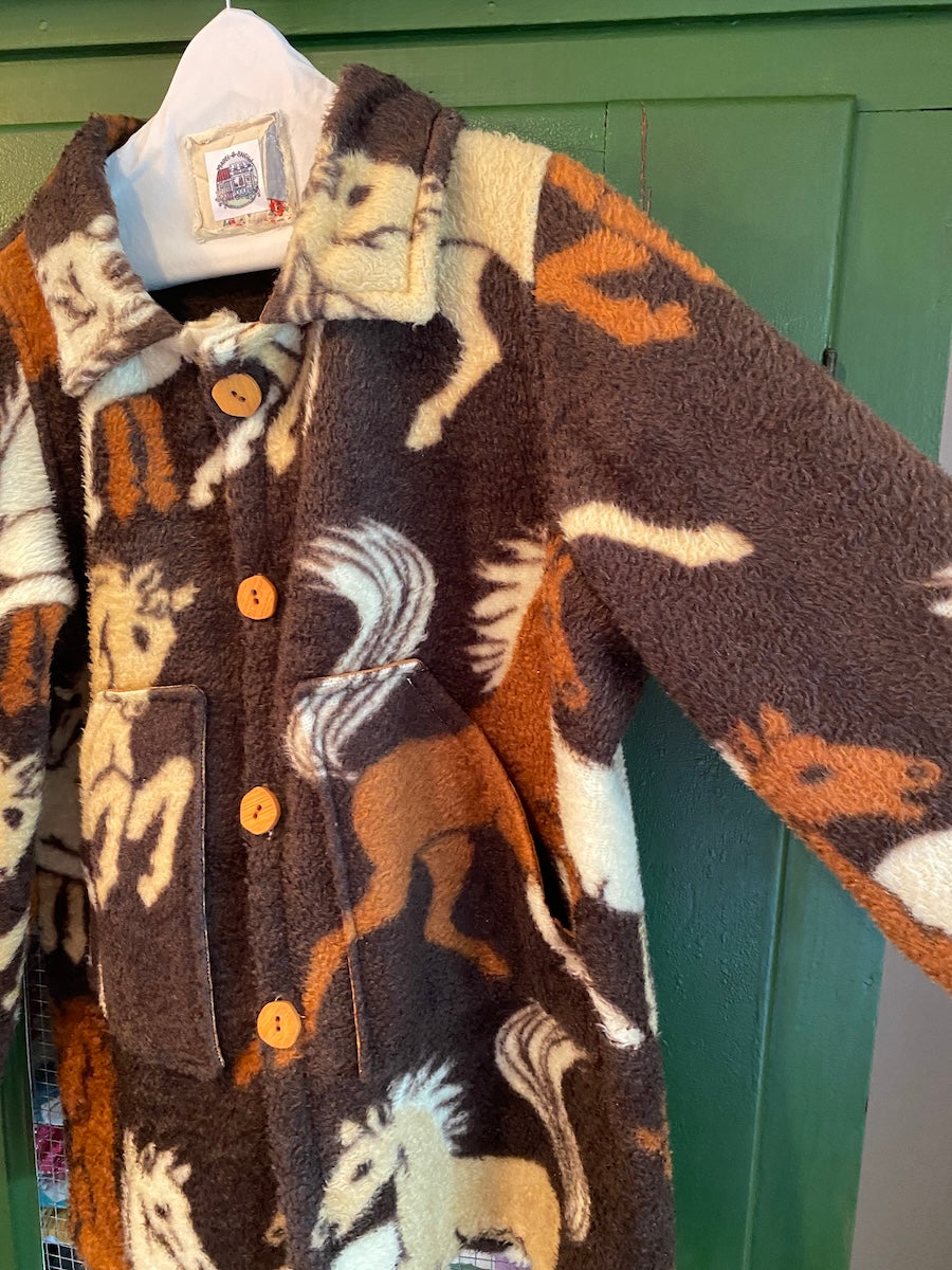 "Happy Trails" Horse Blanket Coat With Removable Collar