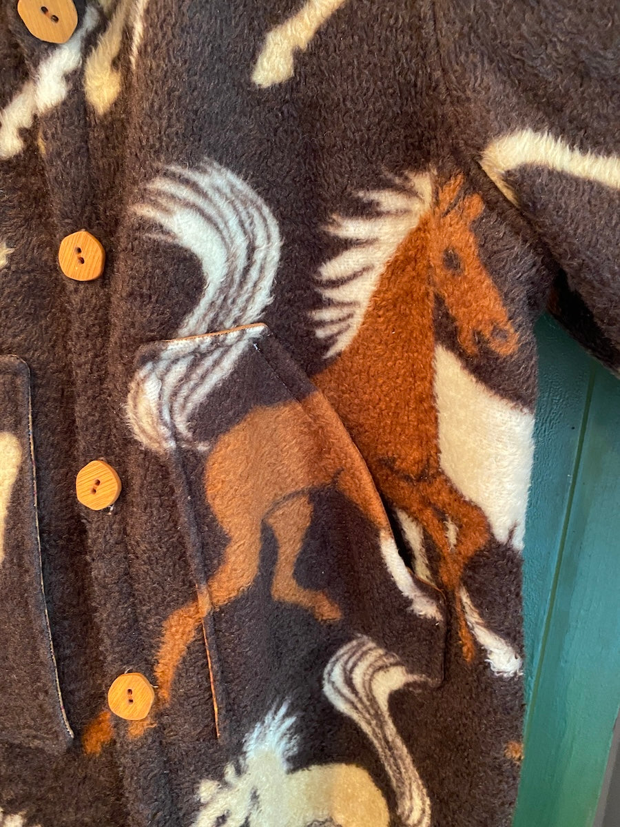 "Happy Trails" Horse Blanket Coat With Removable Collar