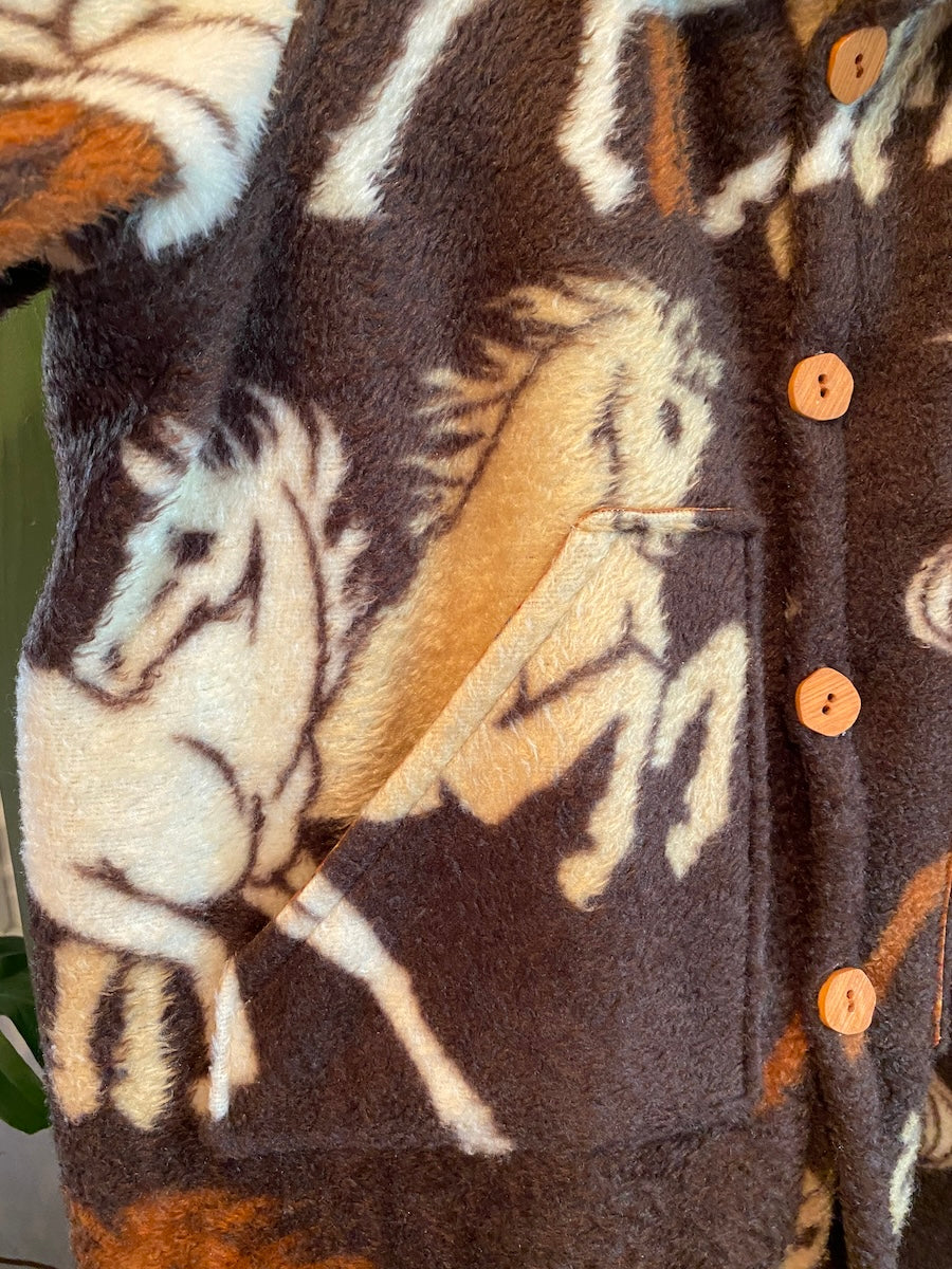 "Happy Trails" Horse Blanket Coat With Removable Collar