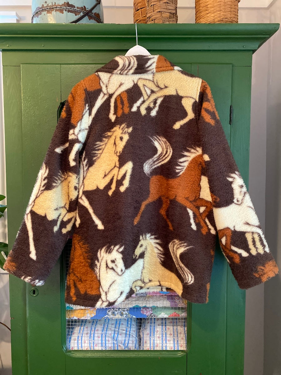 "Happy Trails" Horse Blanket Coat With Removable Collar