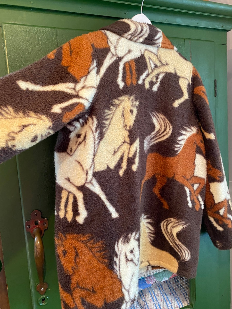 "Happy Trails" Horse Blanket Coat With Removable Collar