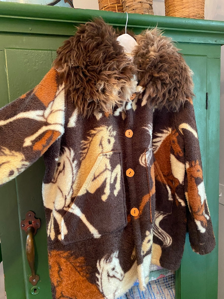 "Happy Trails" Horse Blanket Coat With Removable Collar