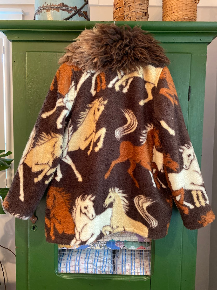 "Happy Trails" Horse Blanket Coat With Removable Collar