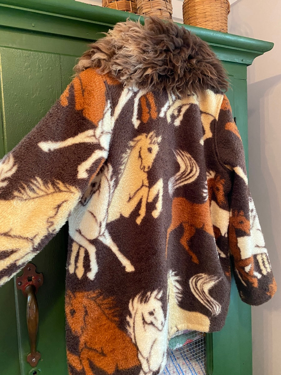 "Happy Trails" Horse Blanket Coat With Removable Collar