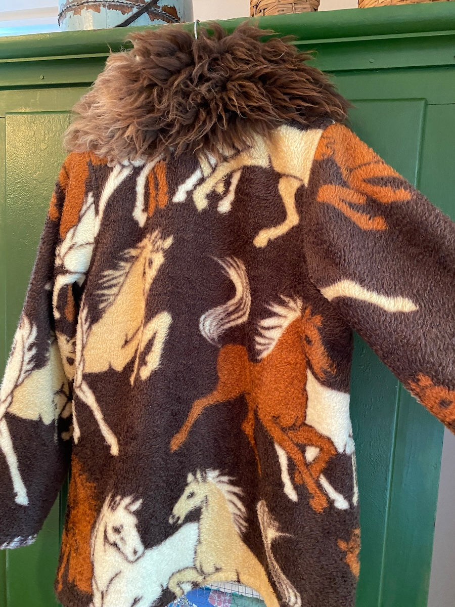 "Happy Trails" Horse Blanket Coat With Removable Collar