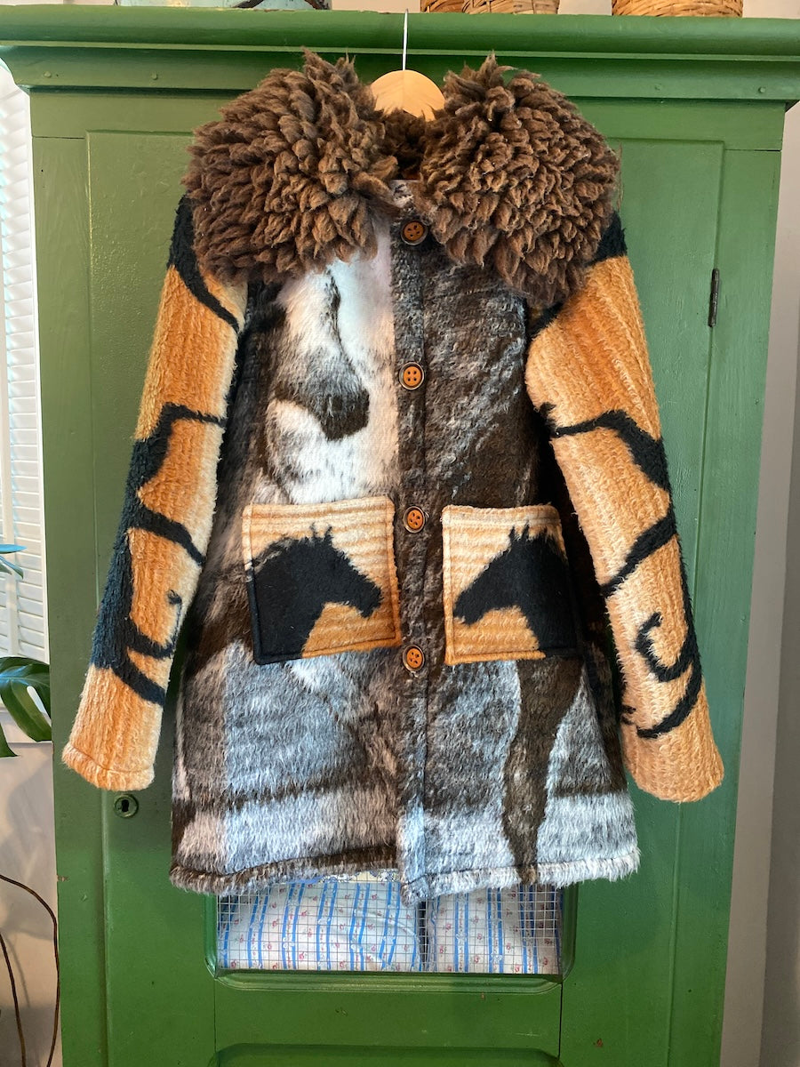 Horses Blanket Coat With Removable Collar