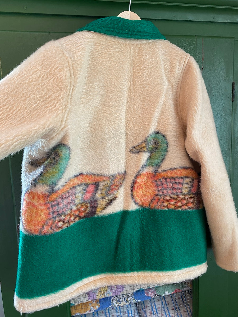 Duck Blanket Coat with Removable Fur Collar