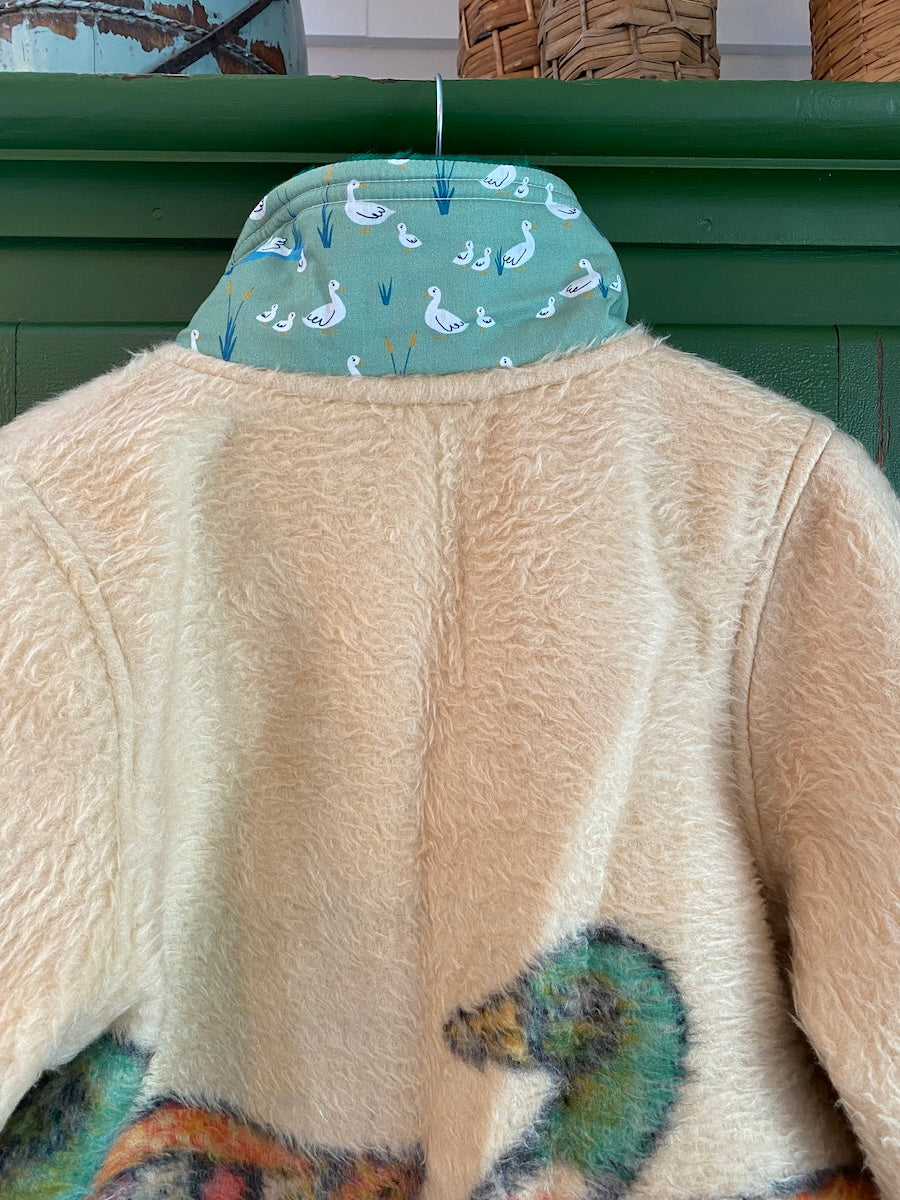 Duck Blanket Coat with Removable Fur Collar