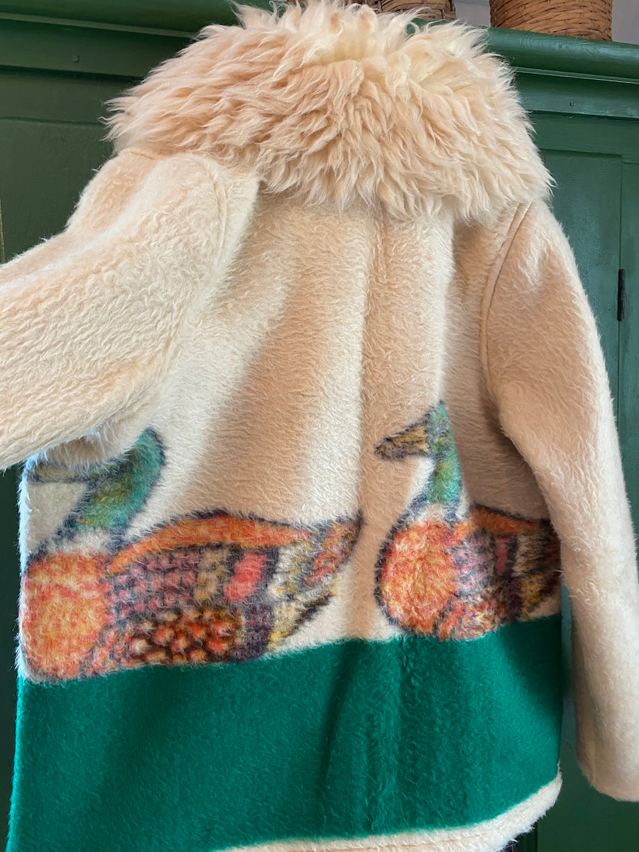 Duck Blanket Coat with Removable Fur Collar