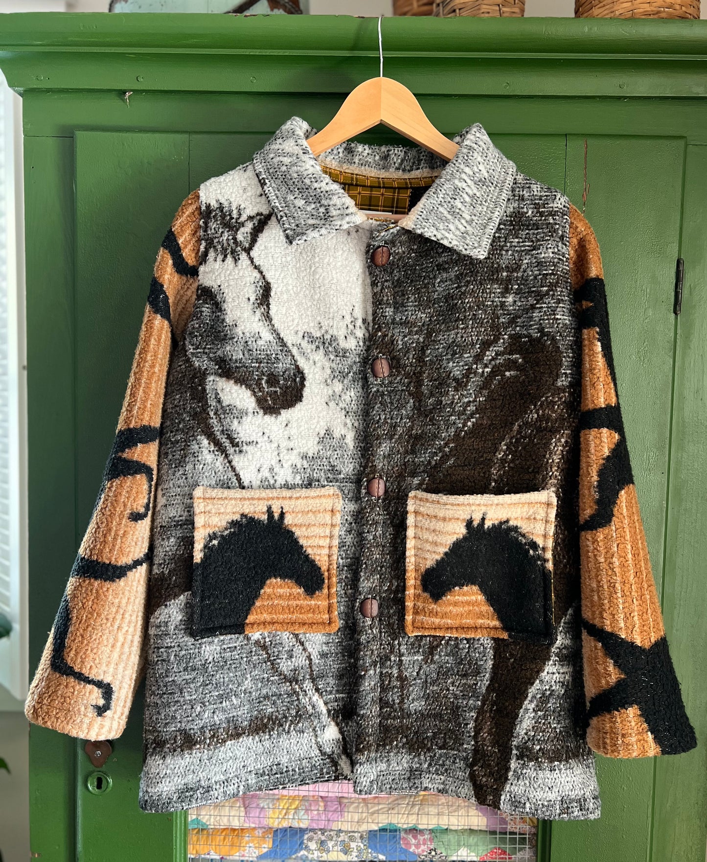 Horses Blanket Coat With Removable Collar