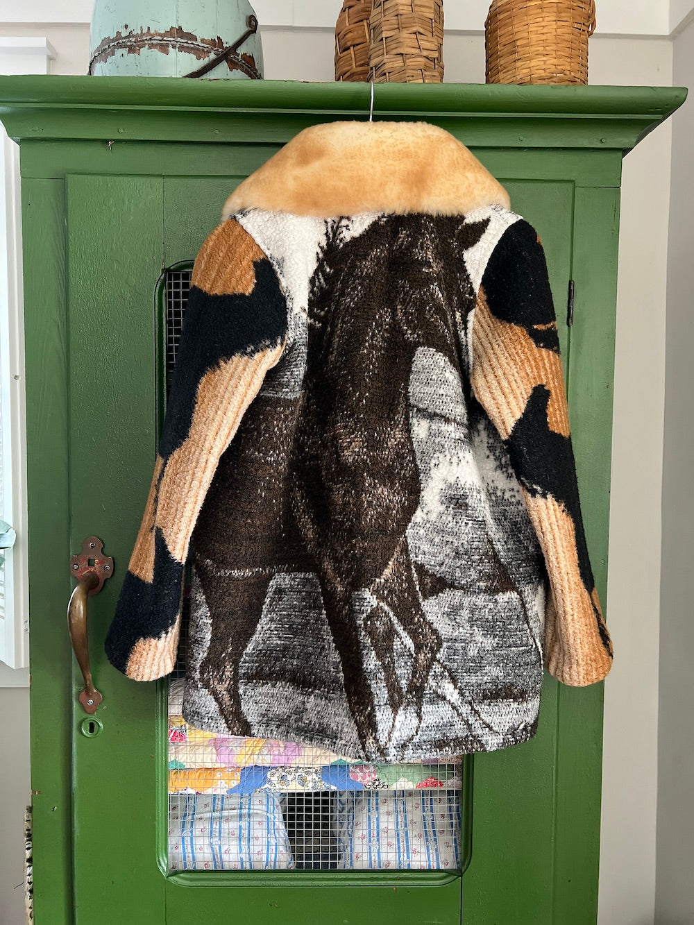 Horses Blanket Coat With Removable Collar