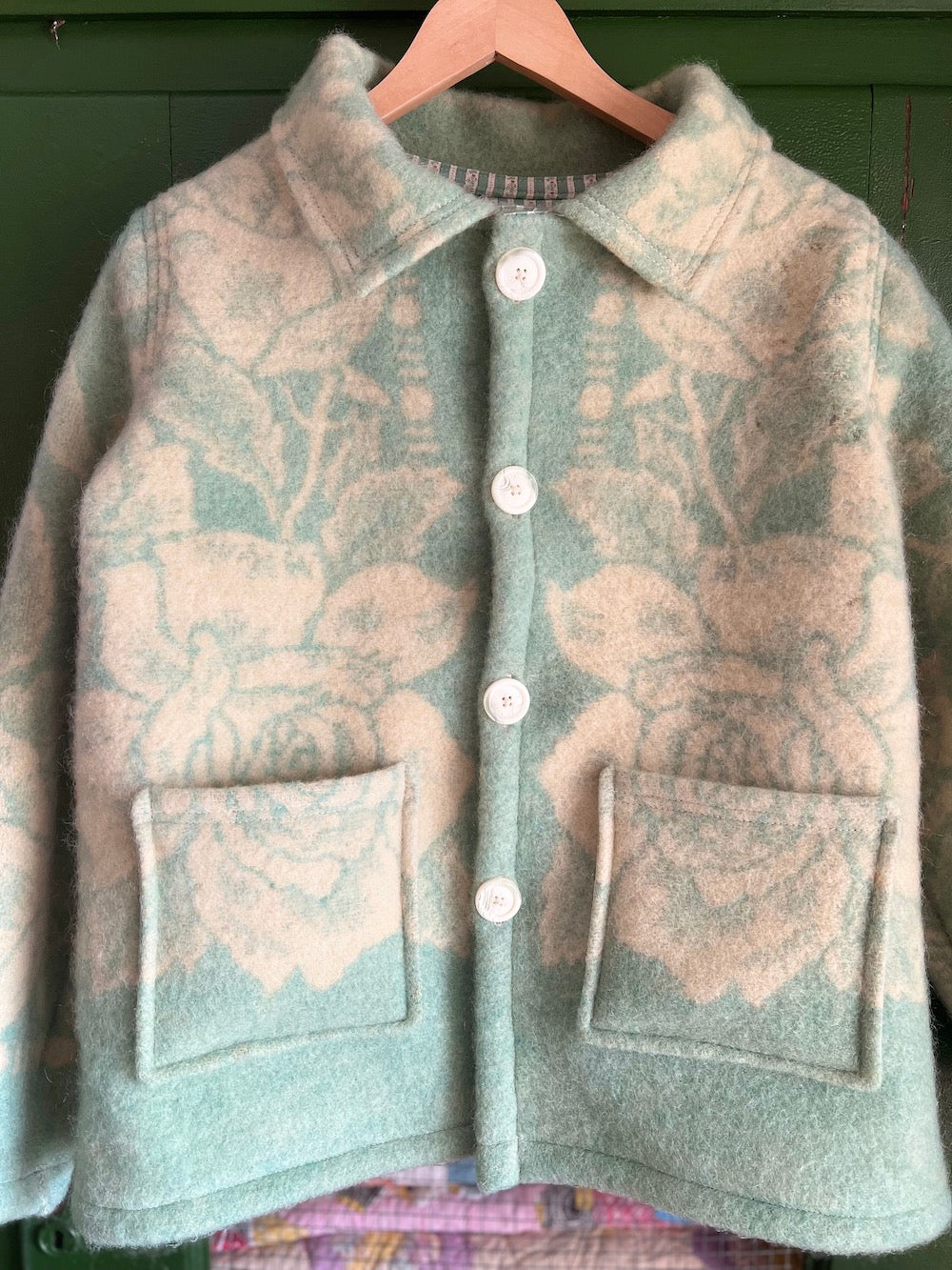 Wool Flower Chore Coat