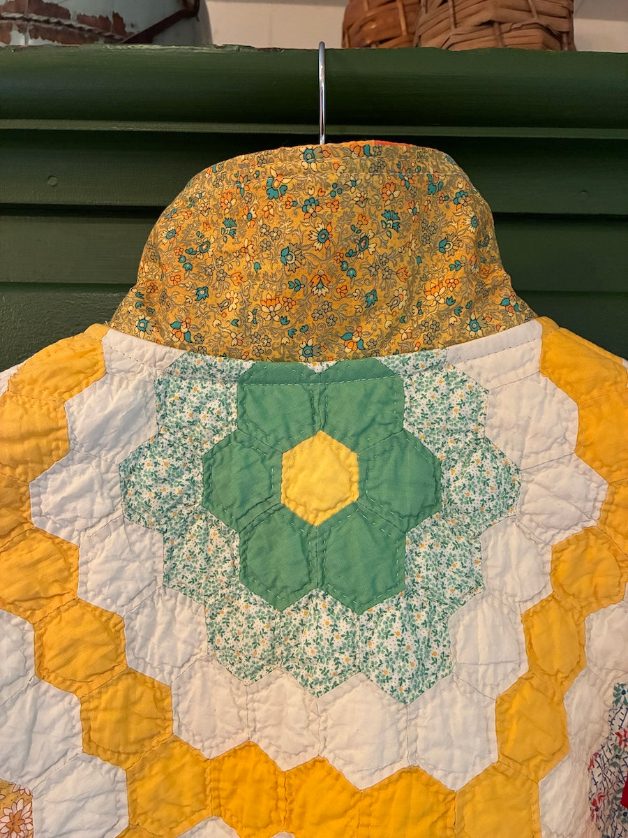 Autumn Grandmother's Flower Garden Duster length chore coat