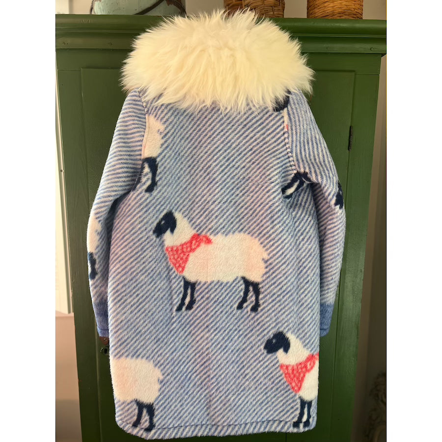 Sheep Blanket Coat With Removable Collar